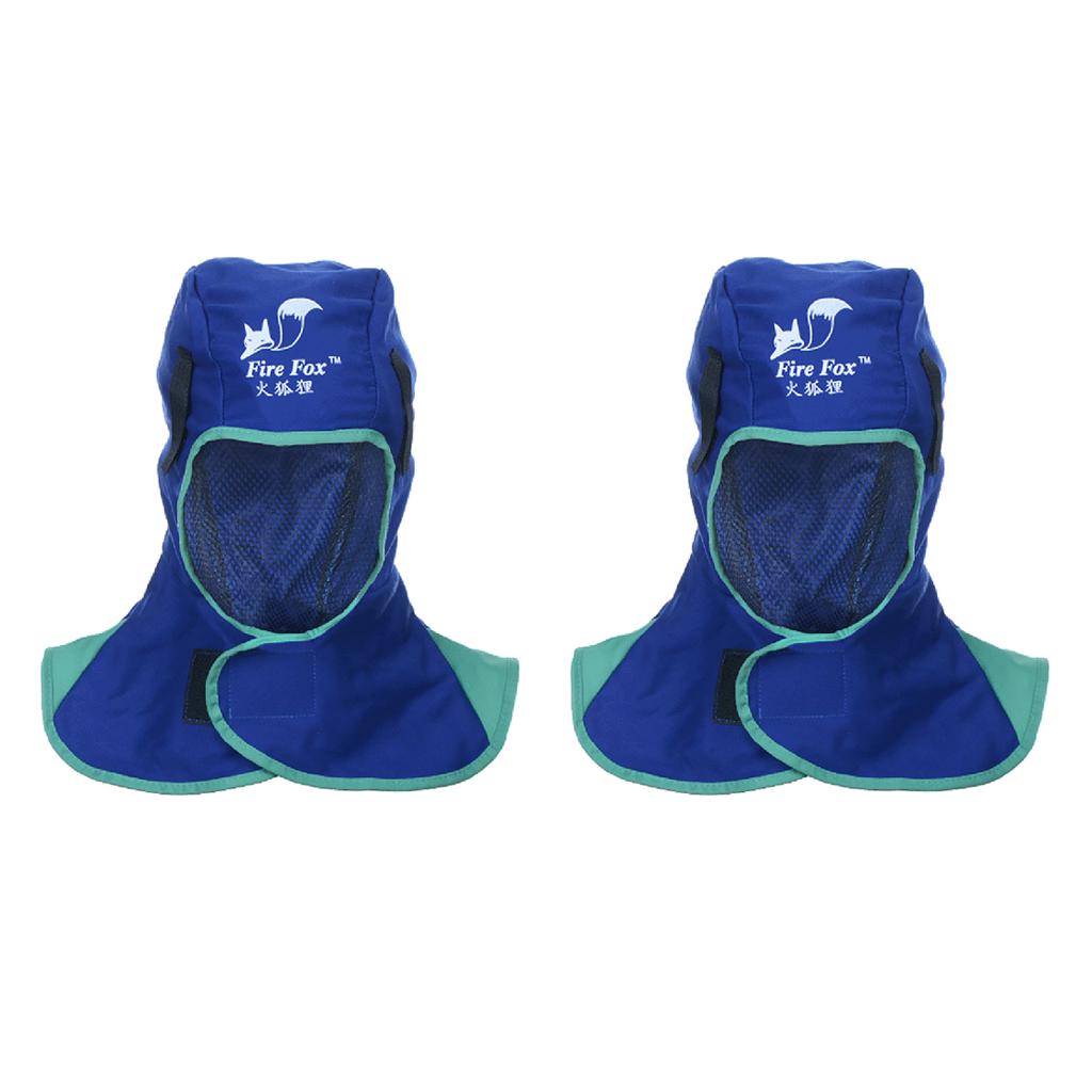2 Pcs Flame Retardant Safety Welding Neck Head Protective Blue