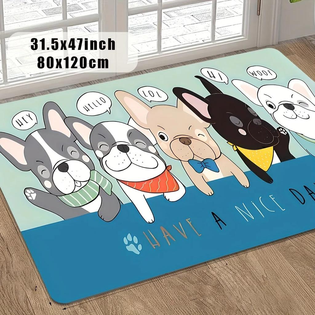 1PC Cute mat fox pattern Door Mats Kitchen Rugs Non-Slip Pop design Bathroom Rugs Bath Mat Carpet for Home Sink Laundry Decor