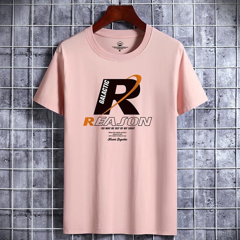 Lässige Herrenbekleidung Luxus Rundhals T-Shirt aus reiner Baumwolle Lustiger R-Print Streetwear Sommermode Vintage Y2k Style Top Übergroßes T-Shirt