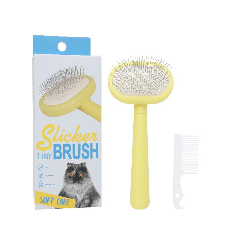 Pet Hair Removal Comb: Mini Cat Grooming Brush for Hair Pulling & Pin Comb