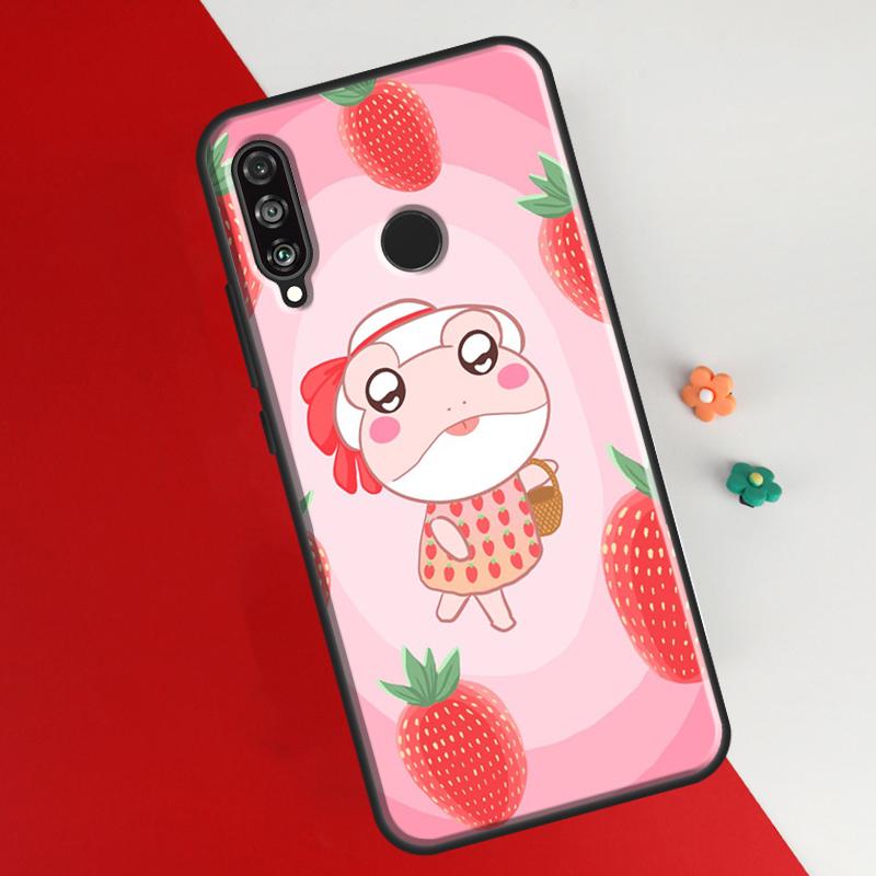 Cottagecore Fruit Strawberry Frog Case For Huawei P50 Pro P20 P30 P40 Lite P Smart 2019 Nova 9 5T Cover For Honor 50 8X 9X
