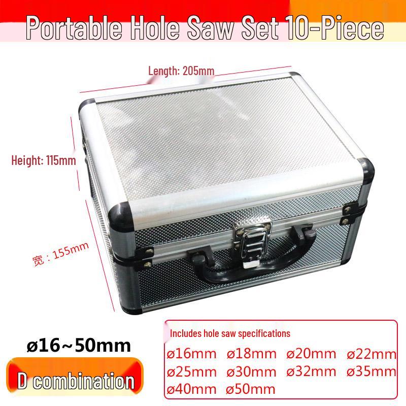 Carbide Stainless Steel Hole Saw Set, 16-Piece for Drilling Metal, Iron, Steel, Aluminum Alloy