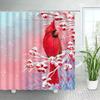 GAERed Birds Shower Curtains Snow Winter Berry Snow Tree Branch New Year Christmas Bath Curtain Set Cloth Bathroom Decor with