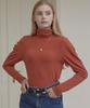 NONLOCAL Wool Tencel Volume Sleeve Turtleneck - Orange