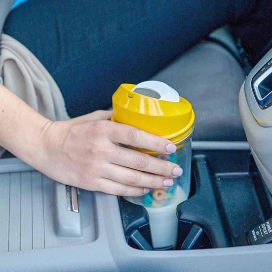 Portable Cereal Cup Plastic Milk And Cereal Travel Cup To-go Cereal Container No Spoon or Bowl Needed for Kids Adults Breakfast On The Go