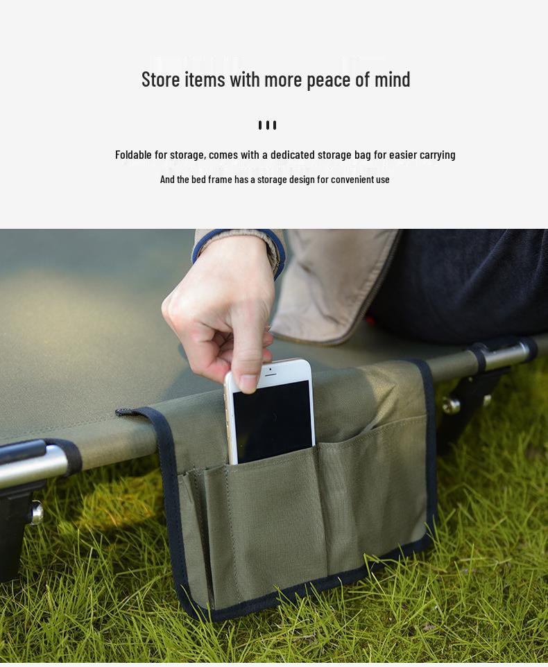 Ultralight Portable Military Cot: Aluminum Alloy Folding Bed for Single Person Camping