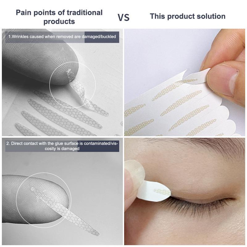 60/100/120 Patches Double Eyelid Stickers With Handle Natural Invisible And Long-Lasting Shaping Big Eye Beauty Tapes Tool