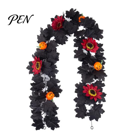 Fall Seasonal Decorations Halloween Artificial Maple Leaf Vine Decor, Wall Hanging Garland Durable Festive Ornaments for Party Scene, Spooky