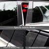 For Honda CRV CR-V Gen 5 2017- 6Pcs Glossy Black Car Window Door B C Pillar Post Cover Trim Carbon Fiber Chrome PC Sticker