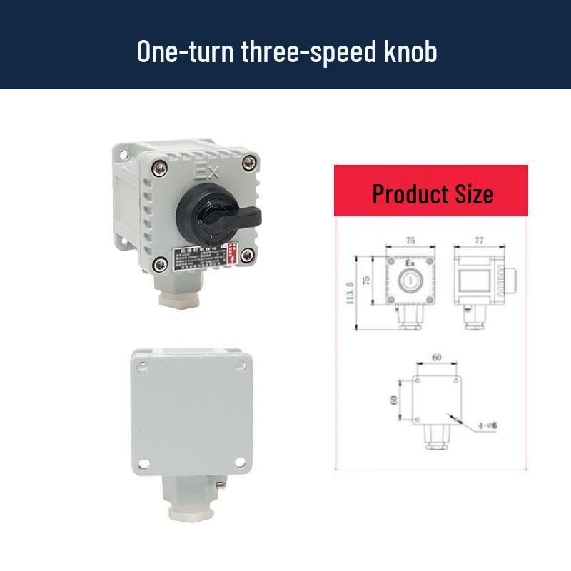 LA53 Explosion-Proof Emergency Stop & Self-Locking Control Switch Box (1H/2H/3H)
