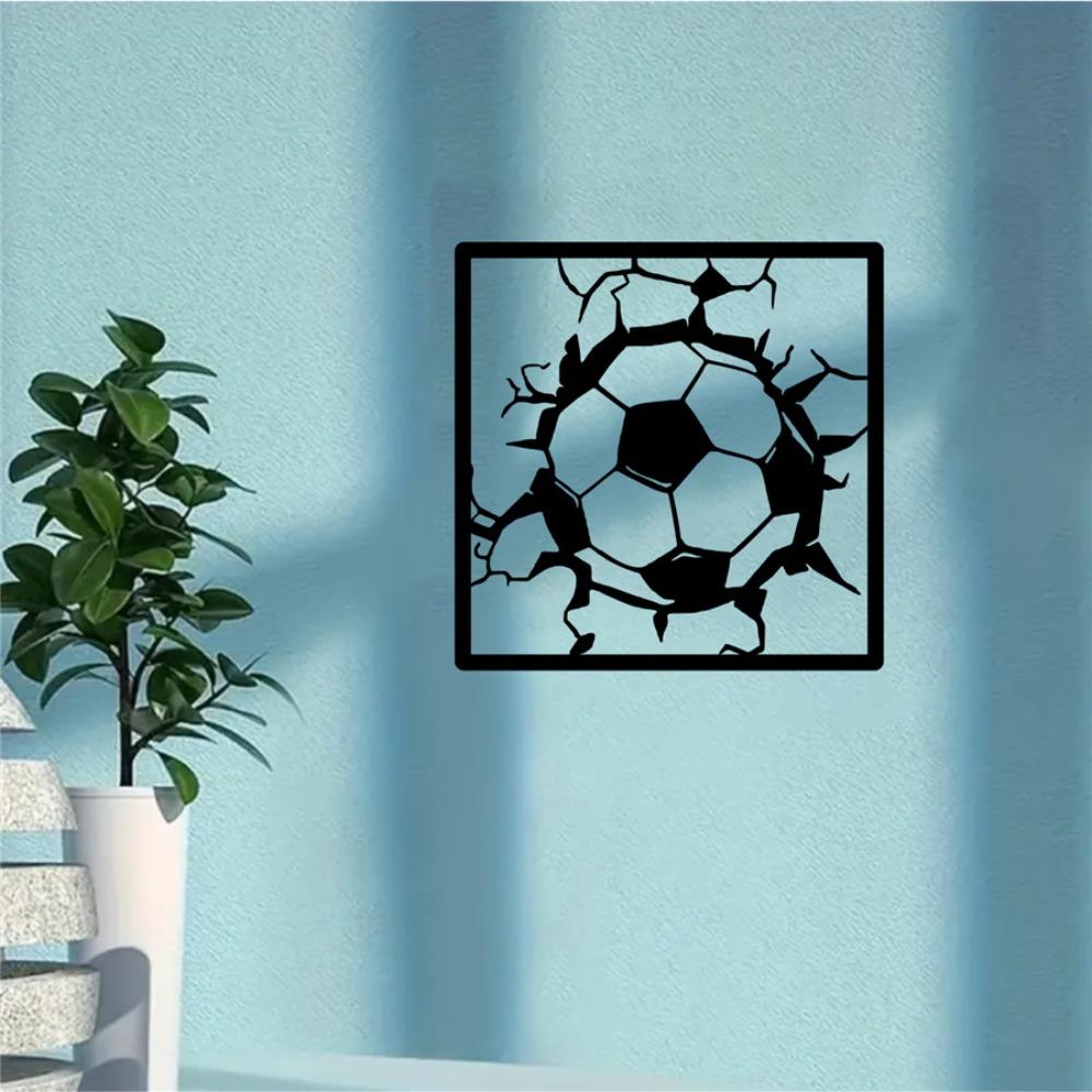 Soccer Metal Wall Decor Iron Hollowed Out Silhouette Hanging Living Room Bedroom Home Decor Crafts