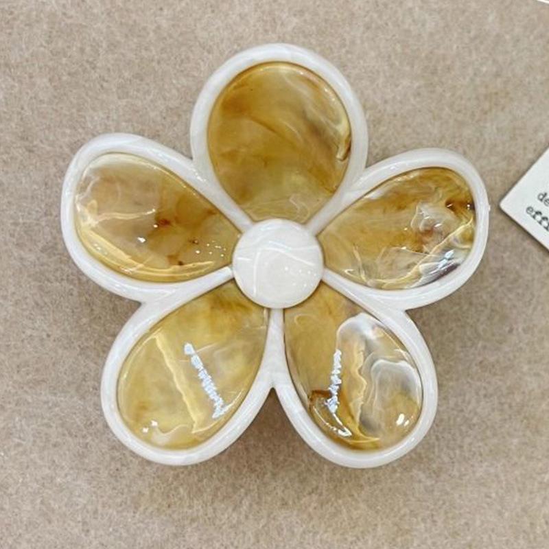 Women's Color Block Tie-Dye Jelly Flower Shark Hair Clip for Updo