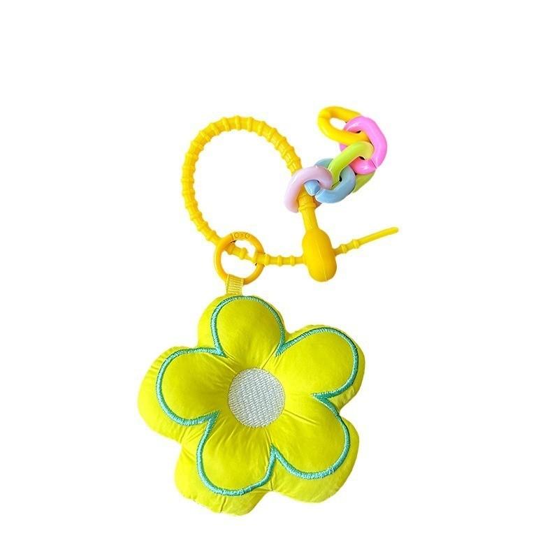 Colorful Flower Rubber Keychain Plush Toy Ins Style Trendy Key Holder Bag Charm