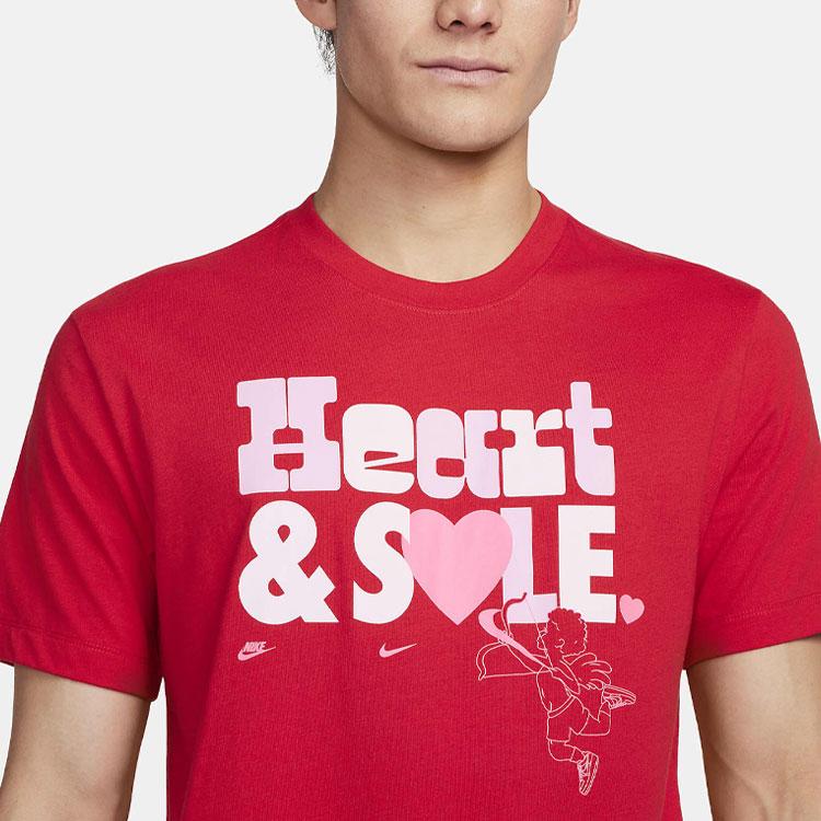 Nike Letter Pattern Printed Pullover Crew Neck Casual Short Sleeve T-Shirt Men Tops Red FQ3780-657