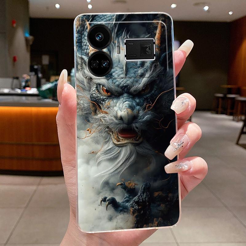 Casing For Realme GT5 GT 5 240W Phone Case Cute Cool Dragon Boys Girls Transparent Soft Silicone Back Cover For RealmeGT5 Case