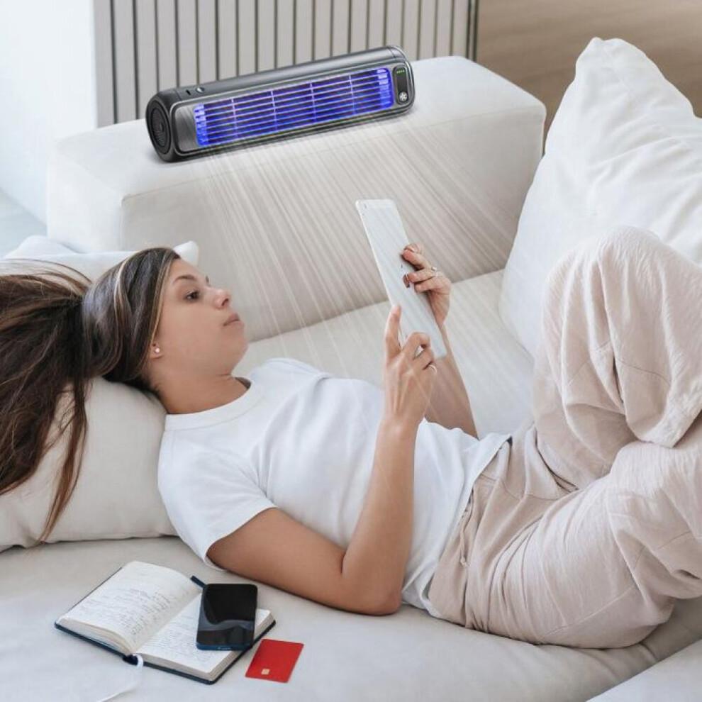 Stille draagbare airconditioner met 3 snelheden, mobiele bureauventilator, oplaadbaar, wandventilator voor thuis en op kantoor