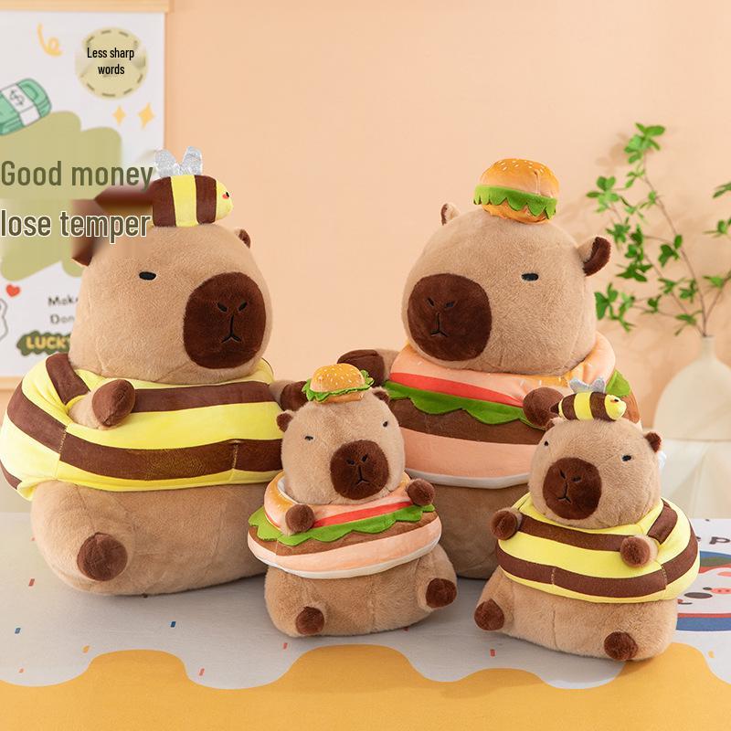 Cute & Funny Capybara Plush Toy with Removable Clothes