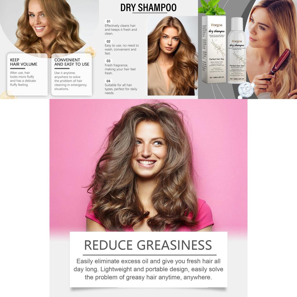 Hoegoa Gentle Herbal Dry Shampoo Spray For Soft And Manageable Hair Care Essentials