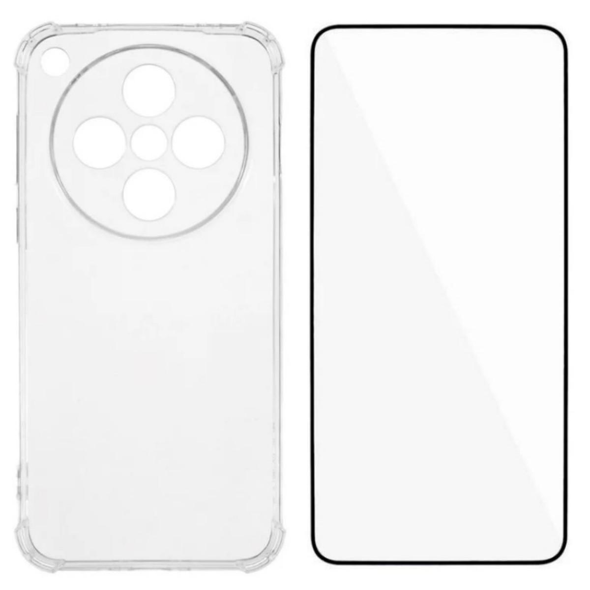 

For Oppo Find X8 5G TPU Case WANLONFENG WL3 Series 1.5mm Phone Cover with Tempered Glass Film Transparent