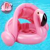 Trendige rosa Flamingo Baby-Schwimmhilfe mit integriertem Sitz, bietet Sonnenschutz und Sicherheit, strapazierfähiges und ungiftiges PVC, ideal für das Bad