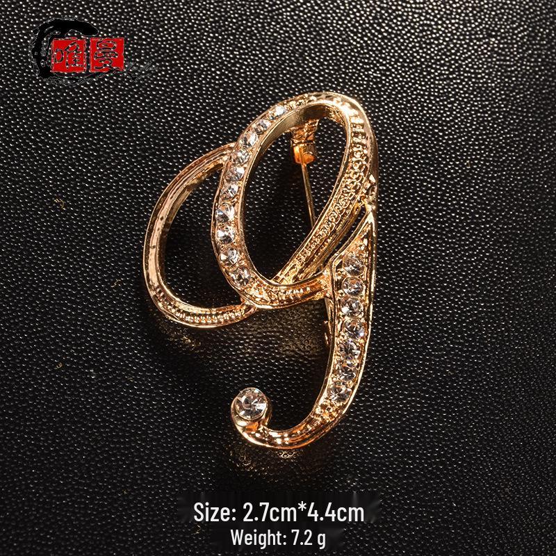 Men's Suit Jacket Brooch: Elegant English Letter Pin for a Stylish Touch