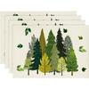 4/6pcs Tree Leaf Spring Placemats for Seasonal Summer Dining Party Decoration, Measuring 12X18 Inches