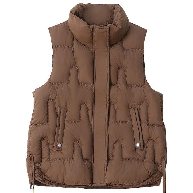 Winter New Short Thickened Vest Women Wear Versatile Stand-up Collar Vest Casual Warm Vest
