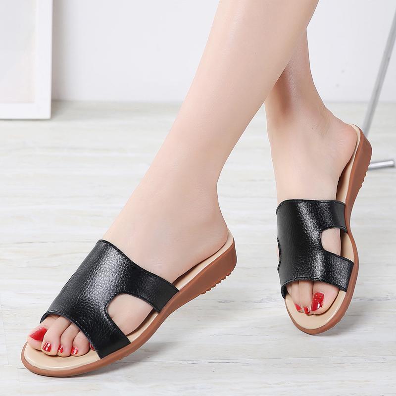 open toe slip on sandals
