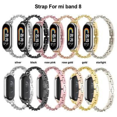 Modisches Armband für Mi Band 8, Metall-Handgelenkband für Xiaomi MiBand 8 Damen-Smartwatch, Ersatzzubehör