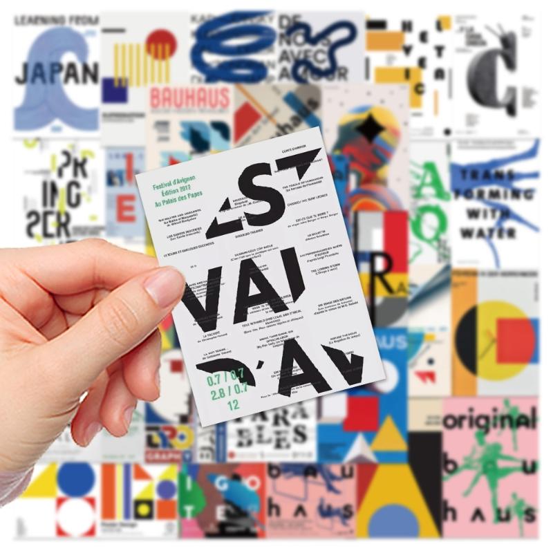 40Pcs/Set Bauhaus Avant-Garde Art Poster Painting Cool Graffiti Abstract Sticker Skateboard Phone Laptop Luggage Decals Stickers