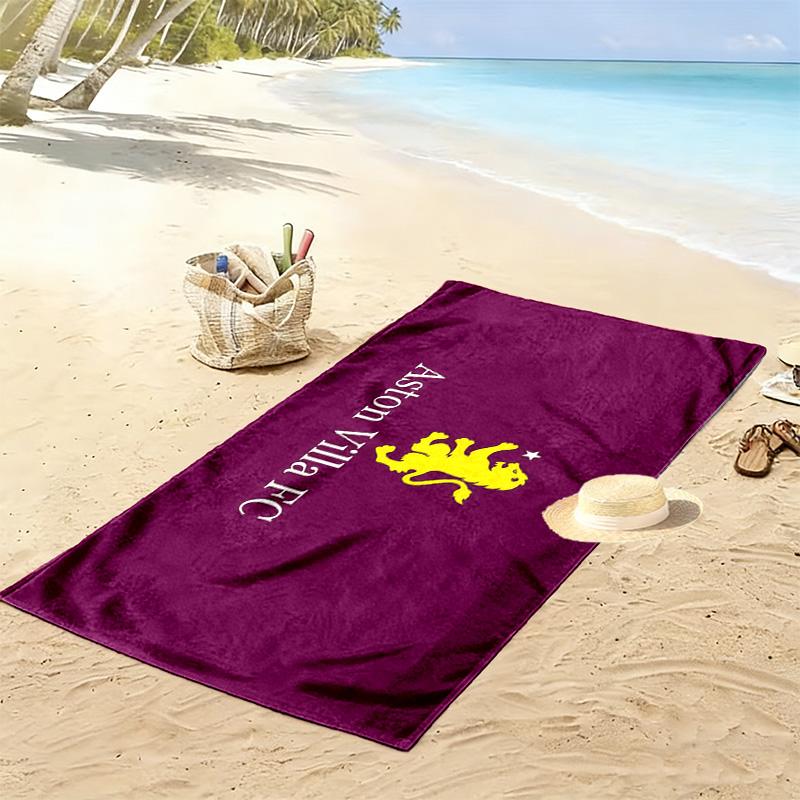 Asciugamano da Spiaggia con Stampa Aston Villa F.C., Asciugamano Grande Morbido ad Asciugatura Rapida per Spiaggia Campeggio Nuoto