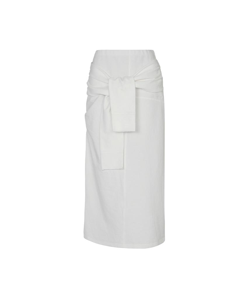 PAINORPLEASURE Tied Long Skirt White