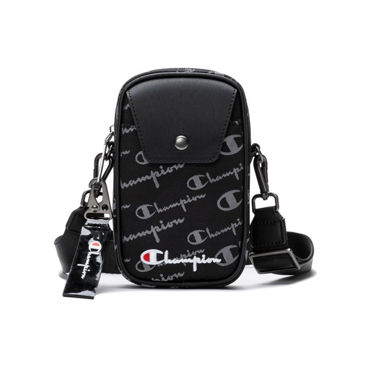 Champion Retro Minimalist Fashion Personality Classic Versatile All-Over Logo Fabric Shoulder Bag Small Unisex Shoulder Bag Black Khaki U2CACPU11 Black