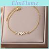 Bracelet Elegant Zircon Flowers For Women Girls Charm Gold Color Stainless Steel Plant Bracelets Luxury Designer Jewelry Gifts