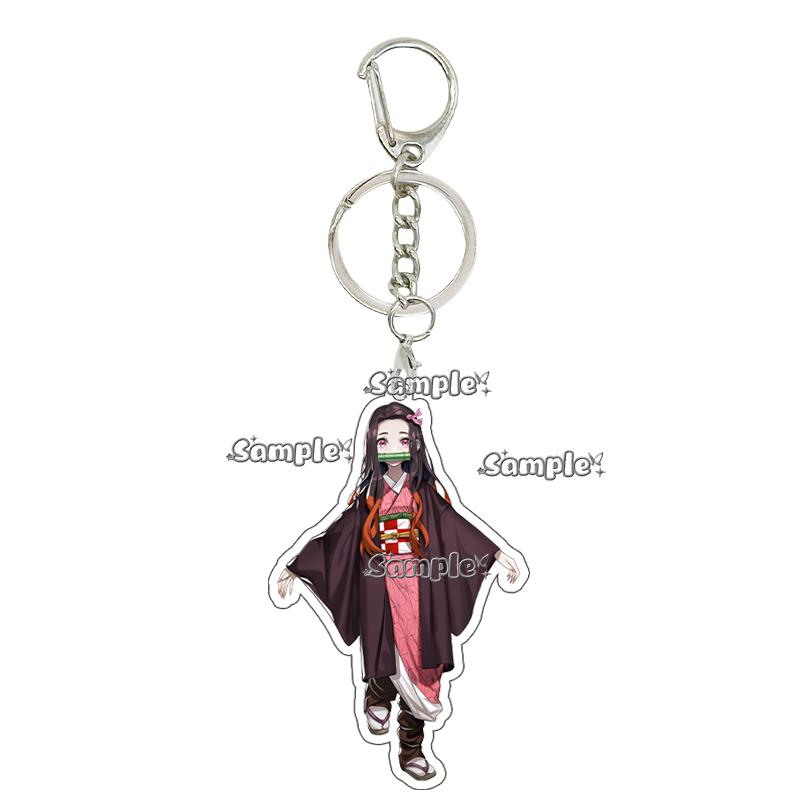 Anime Fashion Kamado Nezuko Cartoon Acrylic Keychain Pendant Charm Bag 5cm Jewelry Accessories Key Ring Gifts Toys for Friends