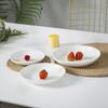 Set of 4 Ceramic Plates: Dinner, Rice, Soup, Deep, and Round Microwaveable Bone China Tableware.