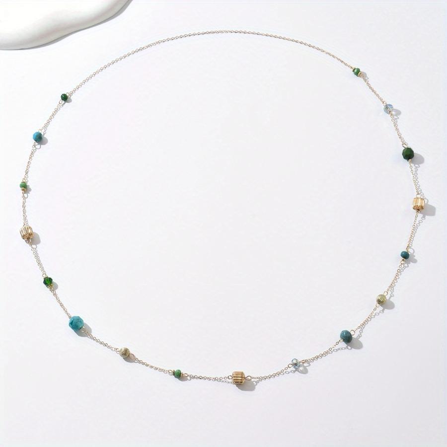 An Elegant Vintage-Style Casual Long Sweater Necklace Made of Artificial Crystal, Suitable for Women for Daily Gatherings, Shopping