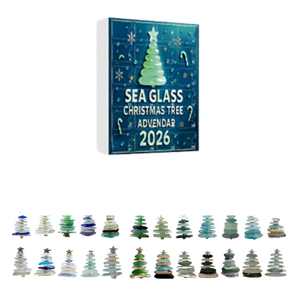 Christmas Sea Glass Advent Calendar Days with 2D Flat Design