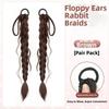 2Pcs Ear Rabbit-style Handmade Braids Pony Tails Long Twist Braid Hairpiece  for Women