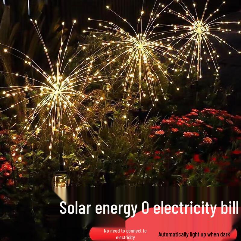 LED Solar Dandelion Firework Garden Light