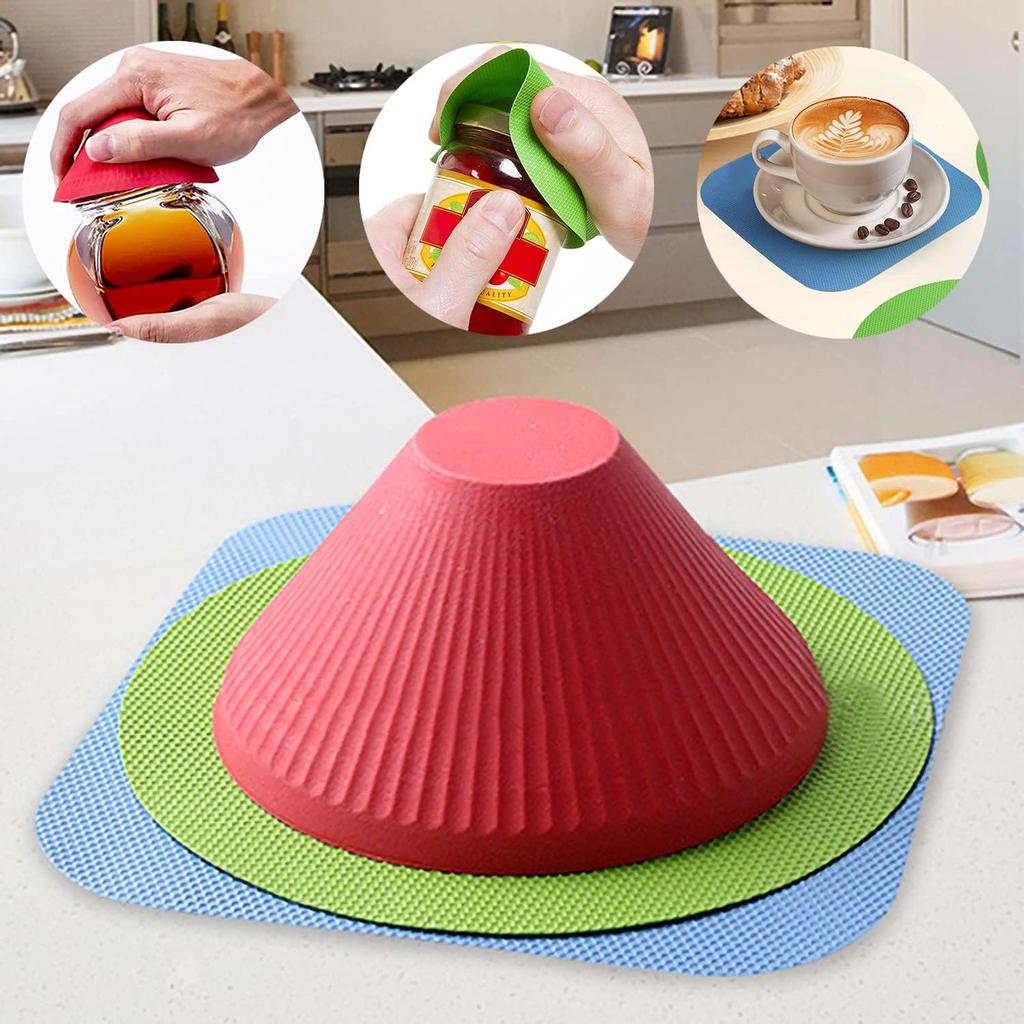 Rubber can opener Gripper Pad multifunctional kitchen coaster easy handle for opening jars and bottle lids