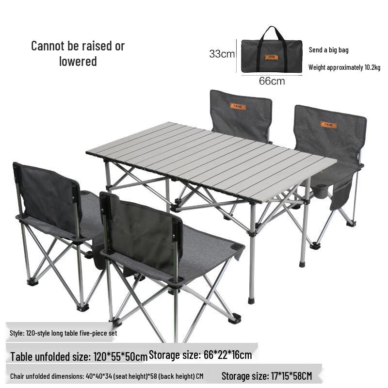 Upgraded Portable Aluminum Alloy Picnic Table & Chair Set