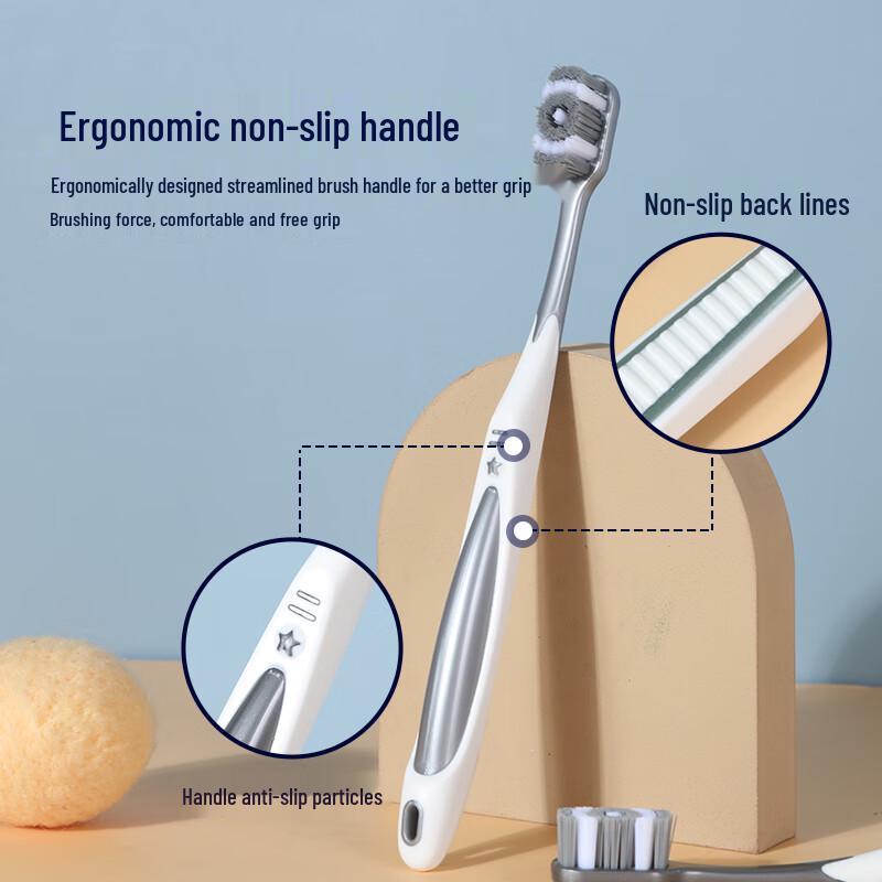 Men's Adult Toothbrush, Medium & Hard Bristles, 4-Pack