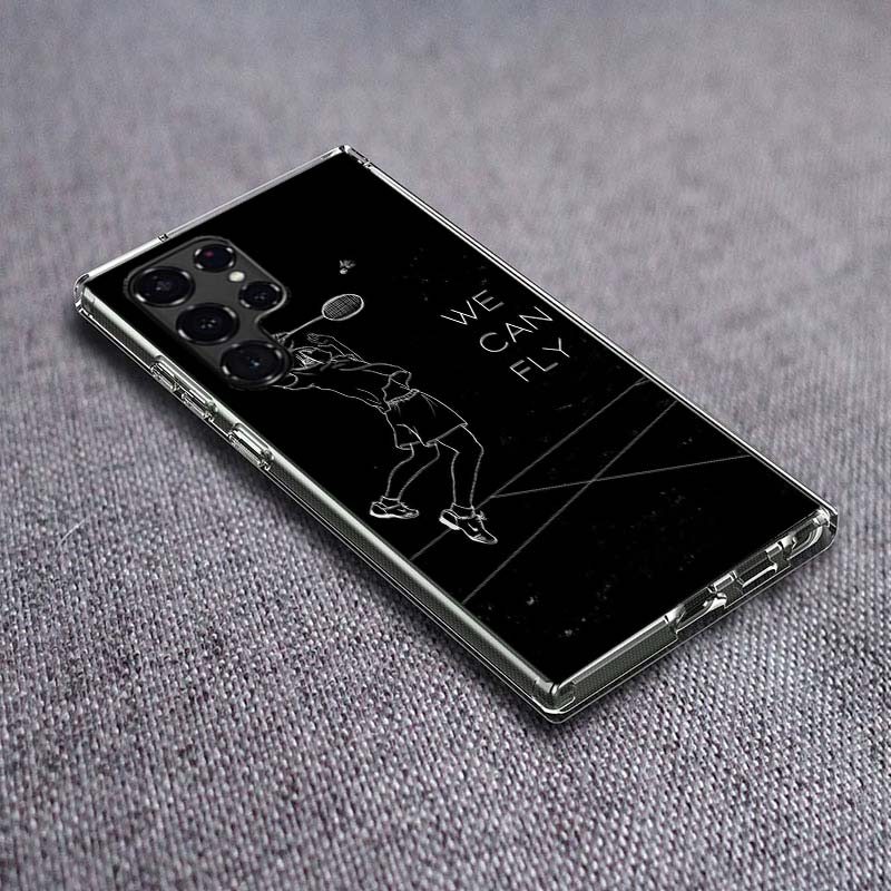 Badminton Sport Phone Case For Samsung Galaxy S24 S23 S21 S20 FE S22 S26 Ultra S25 Edge S10 Plus Cover Clear TPU Capa Shell Coqu