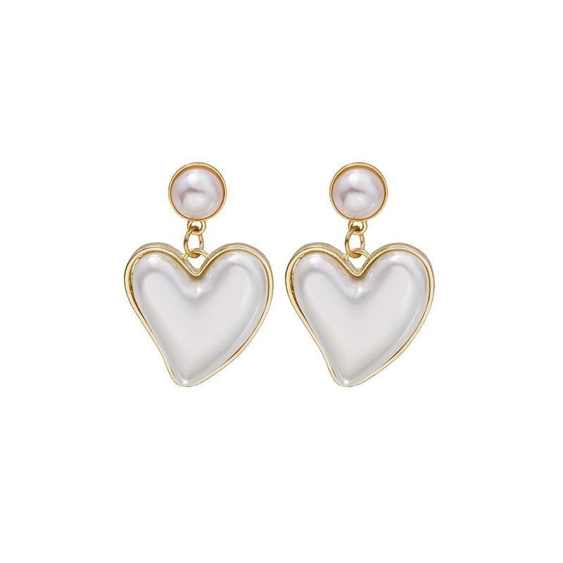 

Cold Wind Long Exaggerated Love Stud Earrings Light Luxury High-End Elegant Temperament Earrings Ear Jewelry Women