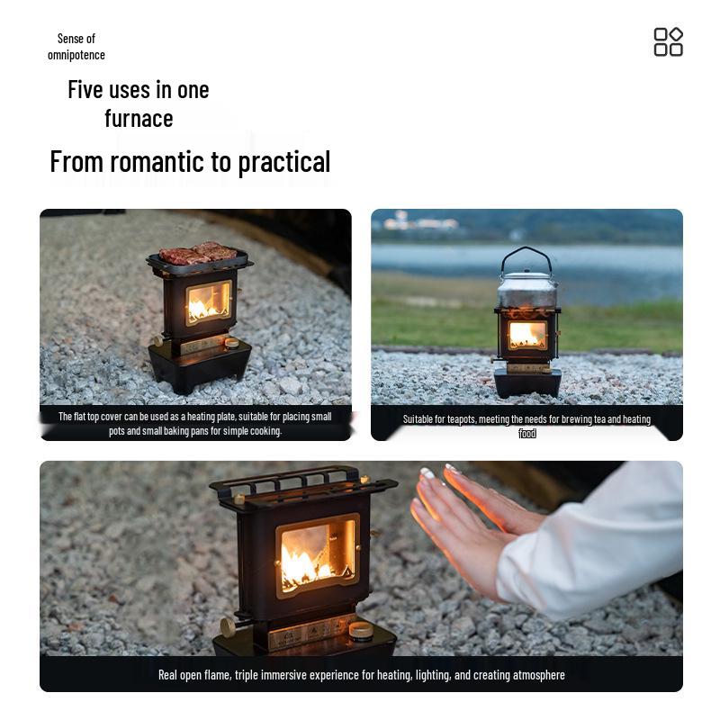 High-Transparency Retro Glass Tea Stove with Kerosene Lamp for Camping or Home