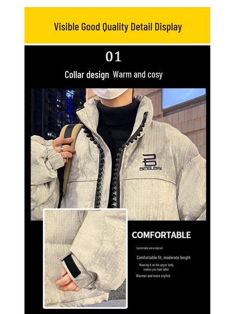 Winter Youth Boys' Thick Cotton Jacket - Junior High Style for Big Kids