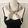 Spring and Autumn 100 Pure Cotton Retro Triangle Scarf Women's Color Matching Stripe Literary Neck Protection Warm Scarf Scarf Scarf
