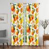 2 Pcs Orange Print Curtains,suitable for Bedroom,living Room Kitchen Decoration,home Decoration,window Decoration