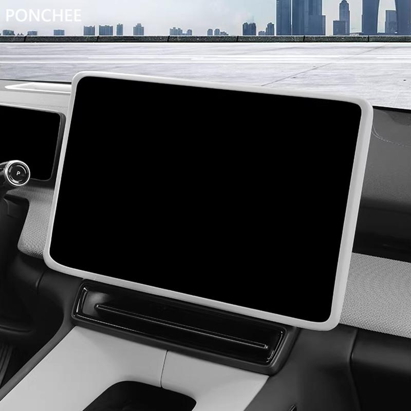 For POLESTAR 4 2024-2025 Vehicle Navigation Screen Frame Rubber Protective Cover Screen Saver Automobile Modification Supplies
